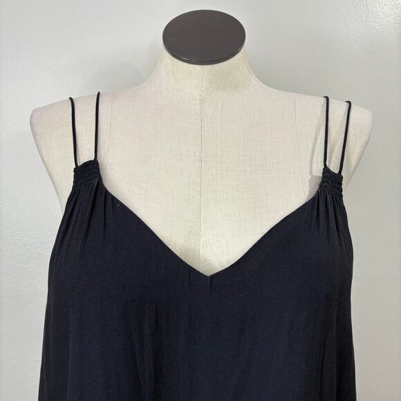 GAP Womens Size 20 Tank Top Black Double Strap Chiffon Lined Ruffle Hem Relaxed - Picture 4 of 14